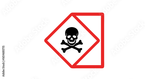 Warning Sign for Dangerous Substances and Toxic Hazards with Skull and Crossbones Symbols for Safety Alert and Hazard Communication in Industrial