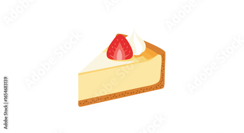 Delicious strawberry cheesecake slice with creamy filling and golden crust showcasing fresh fruit topping and smooth texture for dessert lovers