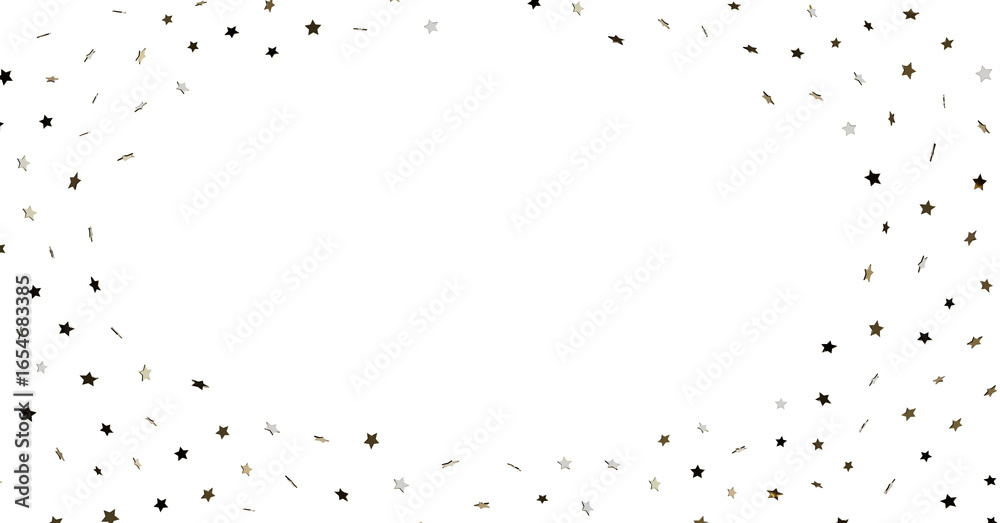 Obraz premium Silver and Gold Star Confetti Border