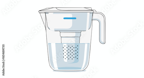 Modern Water Filter Pitcher with Clear Reservoir and Built-in Filtration System for Clean Drinking Water