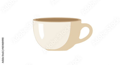 Minimalist Coffee Cup Illustration with a simple handle and neutral color palette suitable for branding or design projects