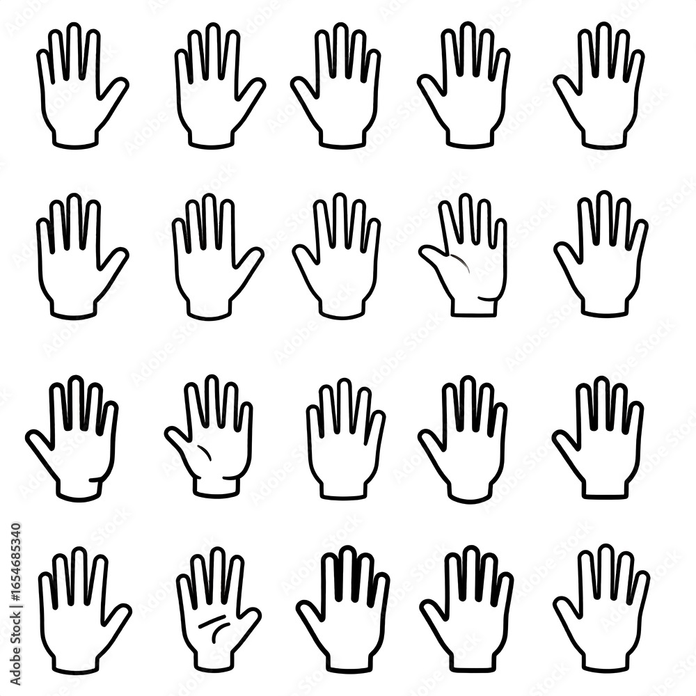 Obraz premium Various hand silhouettes (1)