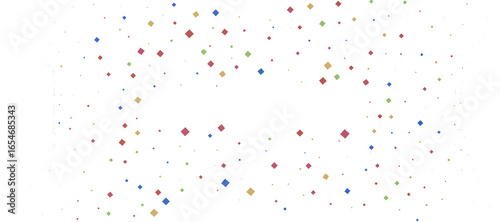 Colorful confetti on white ...