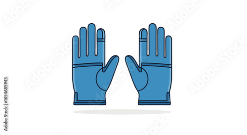 Digital illustration of a pair of blue work gloves symbolizing safety and protection for industrial or manual labor environments