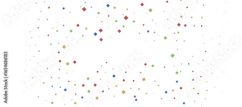 Colorful confetti on white ...