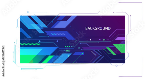 Futuristic digital interface with vibrant circuit-like designs reflecting advanced technology aesthetics