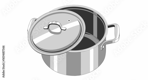 simple metallic cooking pot with a glass lid showcasing clean curves and sturdy handles suited for versatile kitchen use in modern culinary