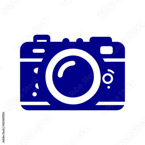 Blue Camera Icon Graphic Design.