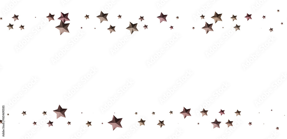 Obraz premium Beautiful rose gold stars scattered on white background. Perfect for festive designs.
