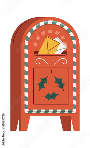 Steel Christmas mailbox with letters