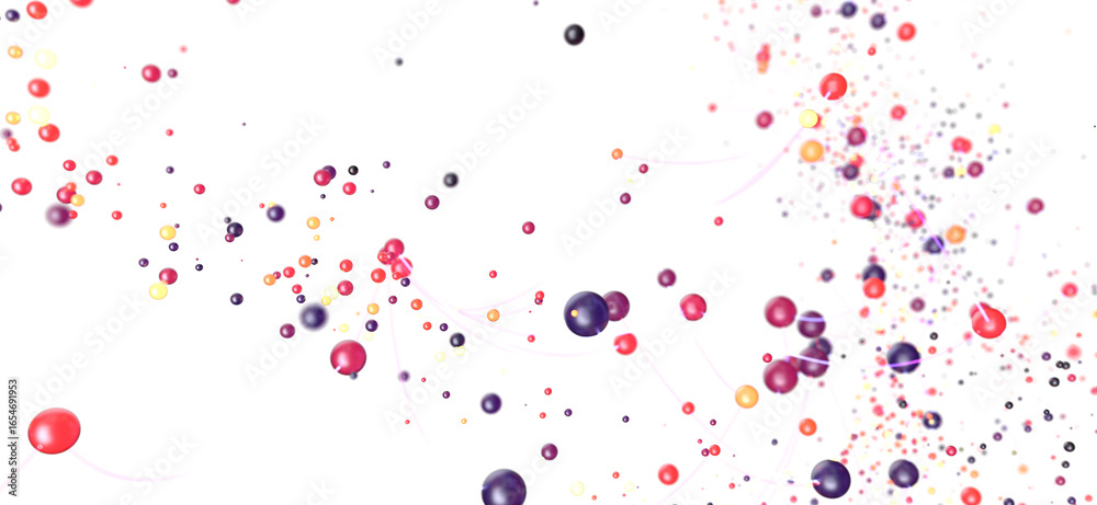 Fototapeta premium Floating colorful spheres, abstract background, vibrant, dynamic, energy