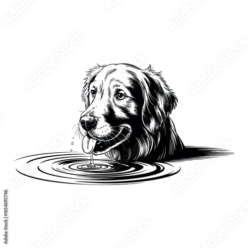 Dog engraving art