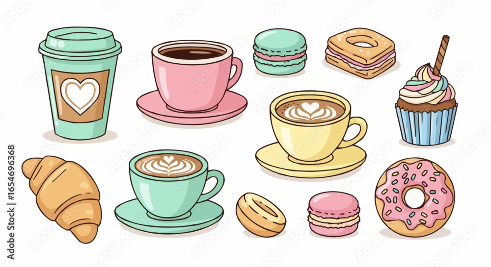 Fototapeta premium coffee and sweets