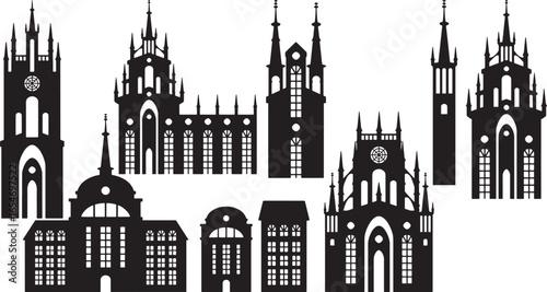 Medieval Architecture and Buildings Vector Art