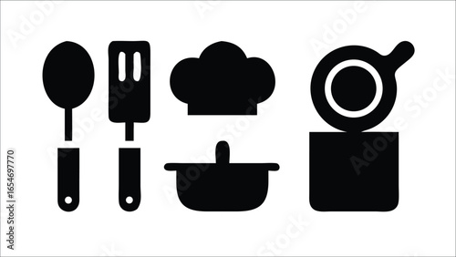Set of kitchen utensils and tools vector illustration