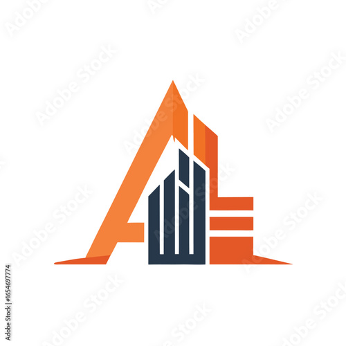 Modern minimalist letter a real estate logo design vector illustration representing architecture and property development white background