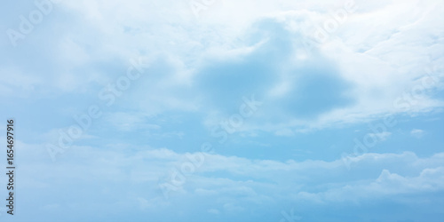 Sky blue clouds, tropical panorama, fluffy sunny light, natural, fresh weather, storm clouds effect on the background 