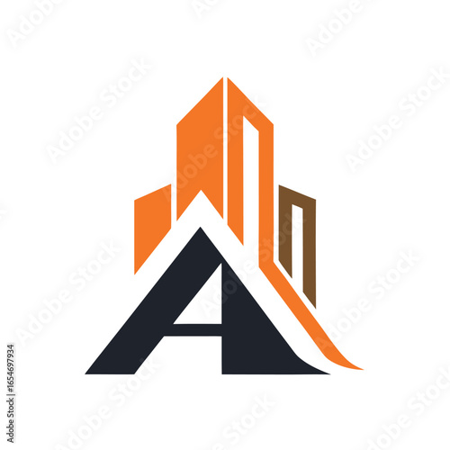 Modern minimalist letter a real estate logo design vector illustration scalable eps icon for property branding white background