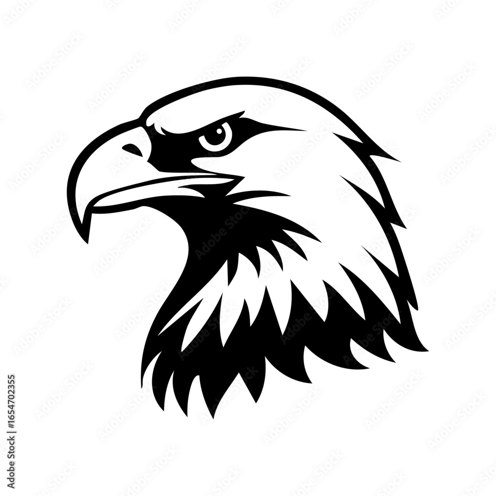 Fototapeta premium Eagle head silhouette icon logo generated by ai
