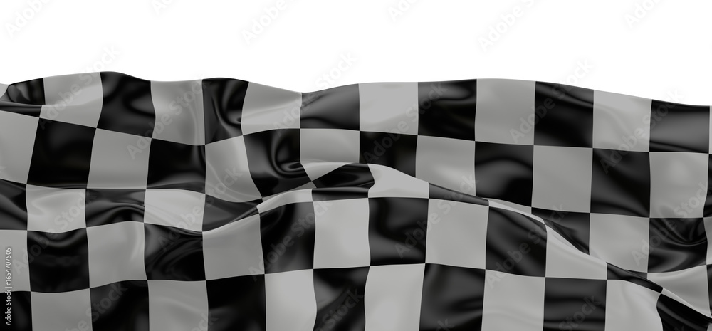 Obraz premium Image of motor racing black and white checkered finish flag waving