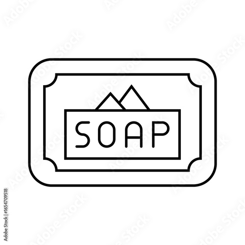 bar soap men cosmetic line icon vector illustration
