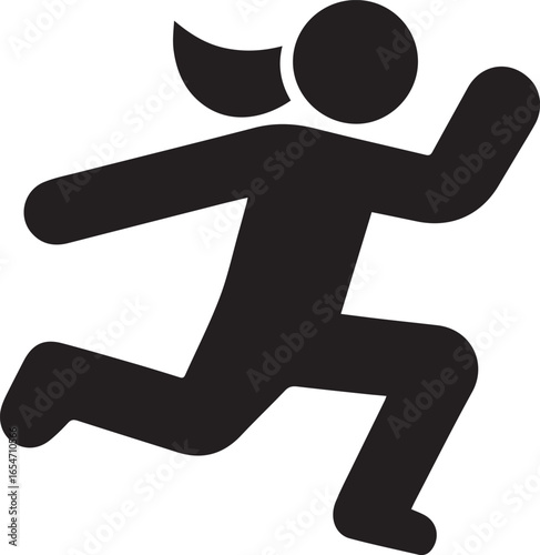 Dynamic silhouette style vector minimal sport logo design, modern athletic icon illustration, simple black emblem for fitness, team branding, active lifestyle, gym, training, competition, and professi