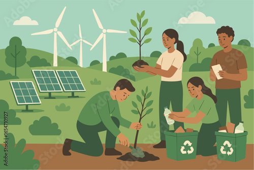 Eco-Friendly Future with Renewable Energy and Green Lifestyle