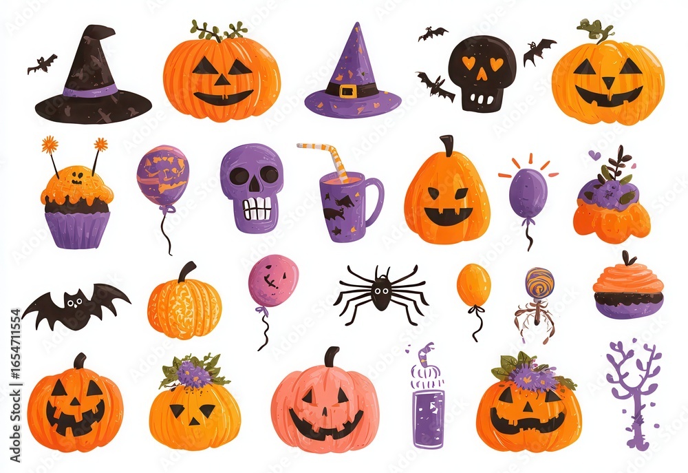 Fototapeta premium witch elements clipart set