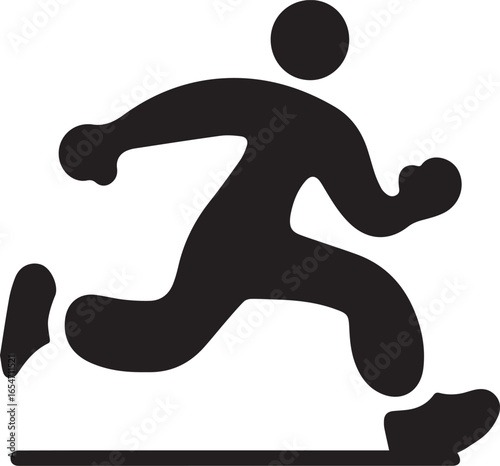 Dynamic silhouette style vector minimal sport logo design, modern athletic icon illustration, simple black emblem for fitness, team branding, active lifestyle, gym, training, competition, and professi