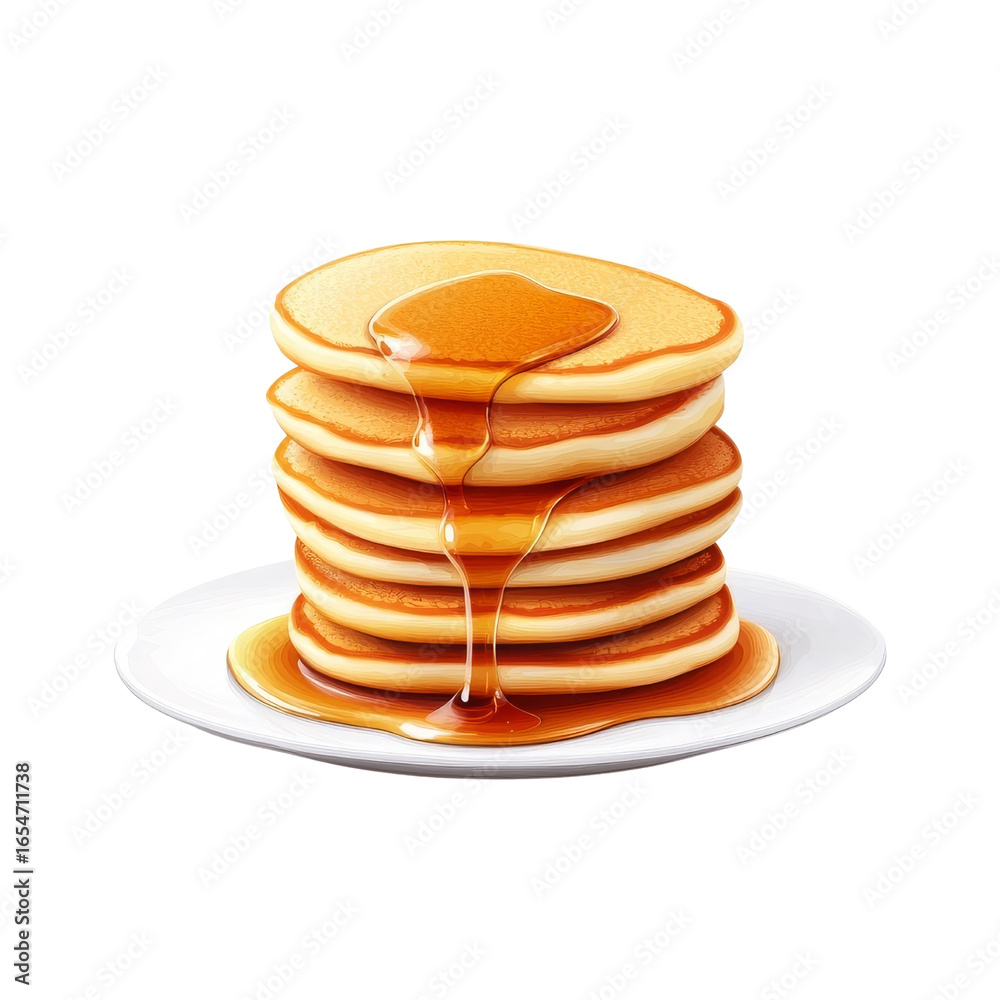 Stack of fluffy pancakes drizzled with syrup Stack of fluffy pancakes drizzled with syrup