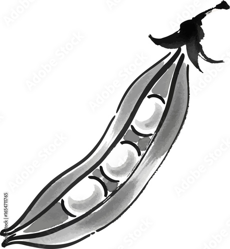 A Peapod Showing Peas