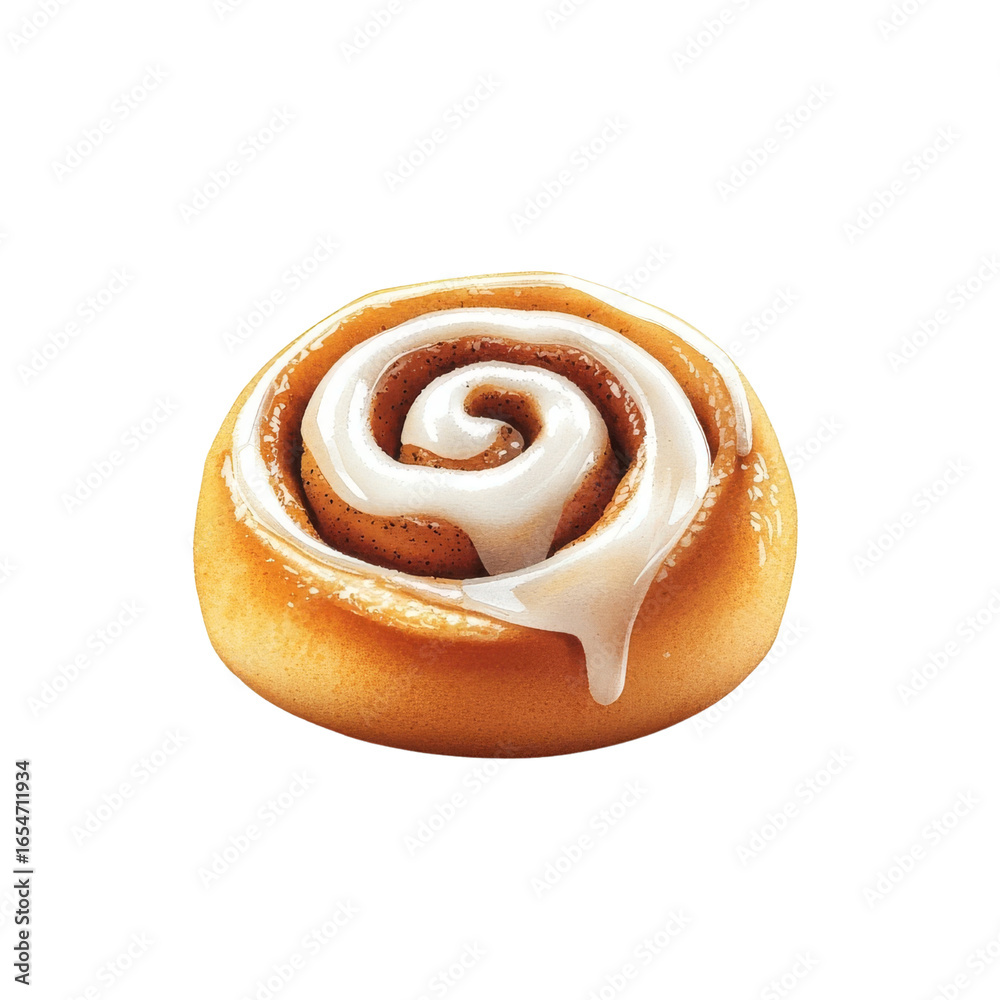 Fototapeta premium Delicious cinnamon roll with creamy frosting