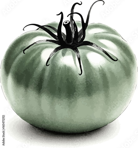 A Single Green Tomato