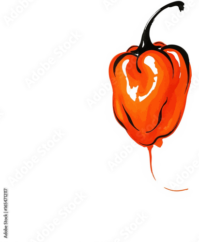 A Single Habanero Pepper
