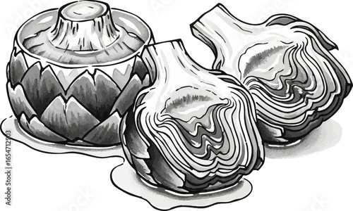 A Still Life of Artichoke Hearts