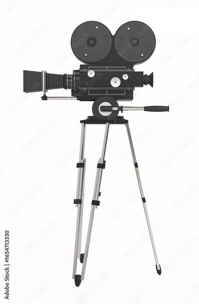 Obraz premium Retro film camera isolated on white background. 3D illustration