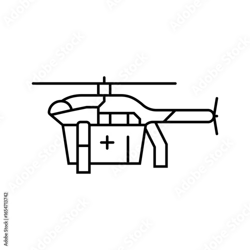 medical drone healthcare innovation line icon vector illustration