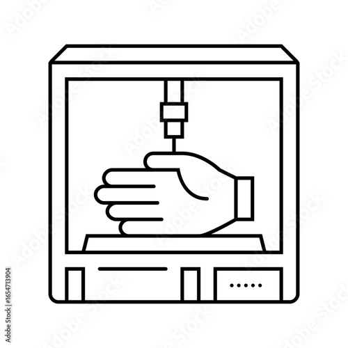 3d printed prosthetics healthcare innovation line icon vector illustration