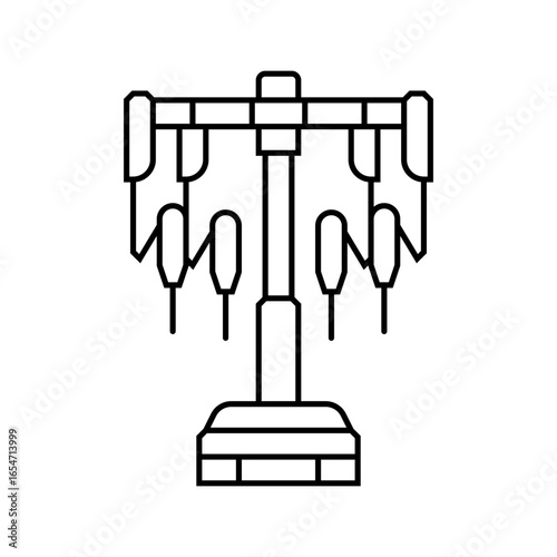 robotic surgery system healthcare innovation line icon vector illustration