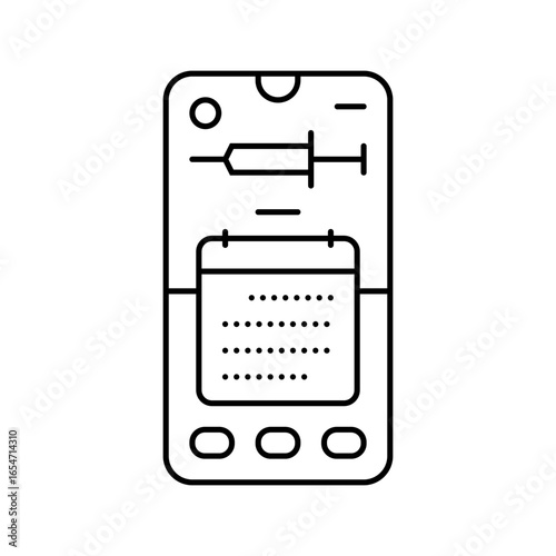 immunization tracker healthcare innovation line icon vector illustration