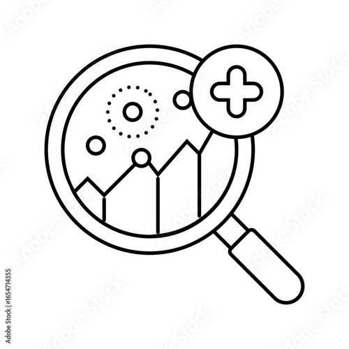 disease prediction algorithm healthcare innovation line icon vector illustration