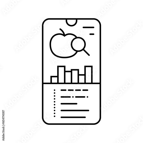 nutritional tracking app healthcare innovation line icon vector illustration