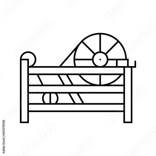 steam engine industry line icon vector illustration