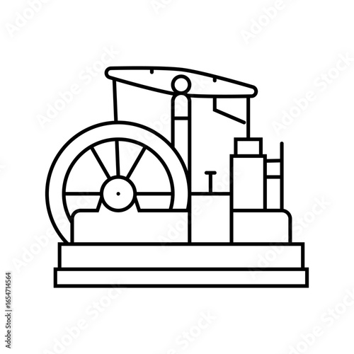 spinning jenny industry line icon vector illustration