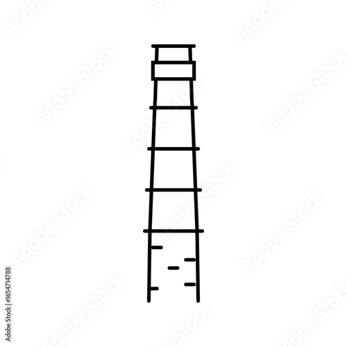 industrial chimney industry line icon vector illustration