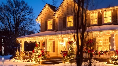 Holiday house exterior decor