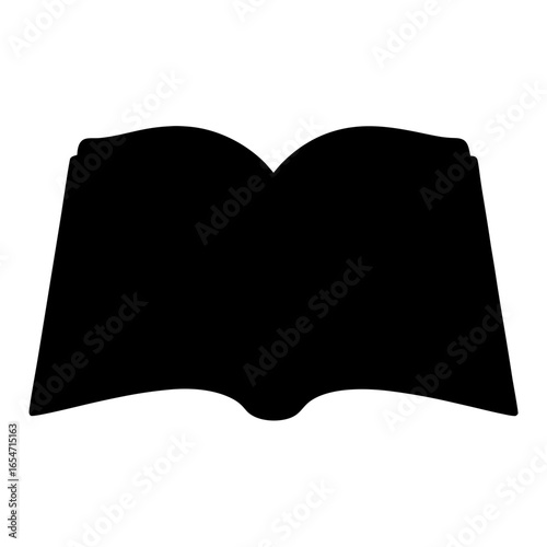 Silhouette of an open book representing knowledge, education, and learning concepts
