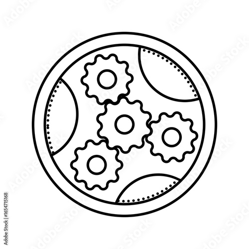 gear mechanism industry line icon vector illustration