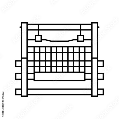 manual loom industry line icon vector illustration