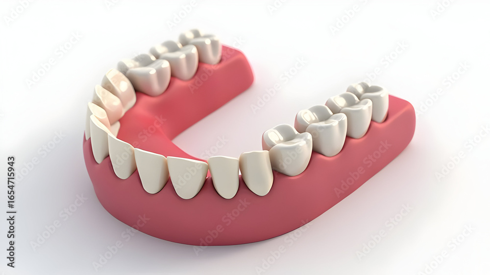 Fototapeta premium Artificial Teeth Various Shades Sizes Denture Customization